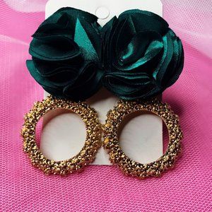 Green Floral Earrings
